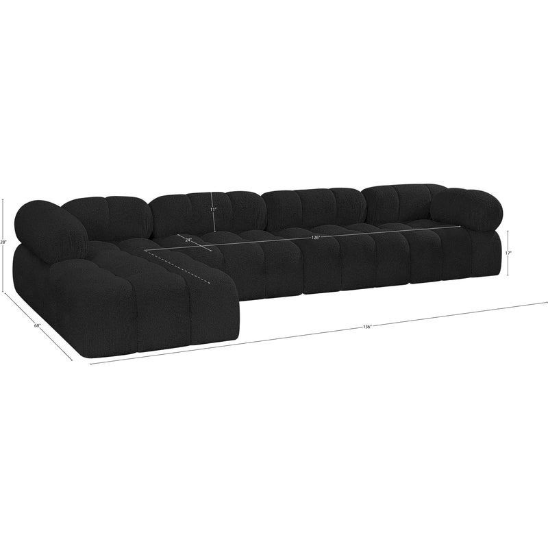 Meridian Ames Black Boucle Fabric Modular Sectional IMAGE 13
