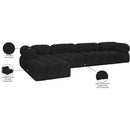 Meridian Ames Black Boucle Fabric Modular Sectional IMAGE 14