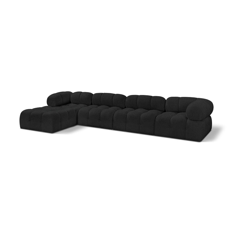 Meridian Ames Black Boucle Fabric Modular Sectional IMAGE 1