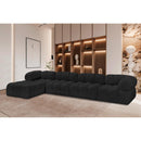 Meridian Ames Black Boucle Fabric Modular Sectional IMAGE 2