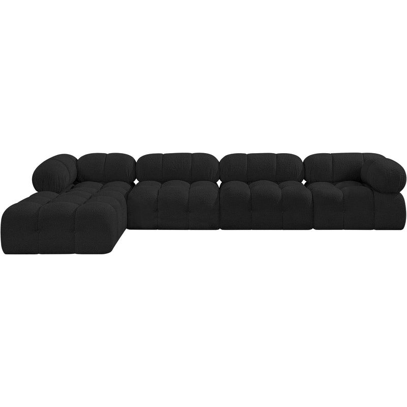 Meridian Ames Black Boucle Fabric Modular Sectional IMAGE 4