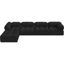 Meridian Ames Black Boucle Fabric Modular Sectional IMAGE 5