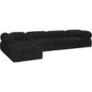 Meridian Ames Black Boucle Fabric Modular Sectional IMAGE 6