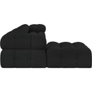 Meridian Ames Black Boucle Fabric Modular Sectional IMAGE 7