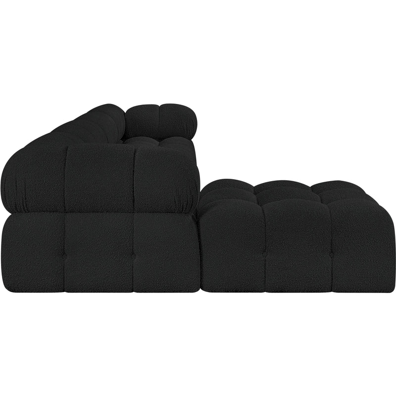 Meridian Ames Black Boucle Fabric Modular Sectional IMAGE 7