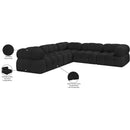 Meridian Ames Black Boucle Fabric Modular Sectional IMAGE 16