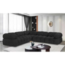 Meridian Ames Black Boucle Fabric Modular Sectional IMAGE 2