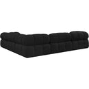 Meridian Ames Black Boucle Fabric Modular Sectional IMAGE 3
