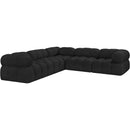 Meridian Ames Black Boucle Fabric Modular Sectional IMAGE 4