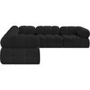 Meridian Ames Black Boucle Fabric Modular Sectional IMAGE 7