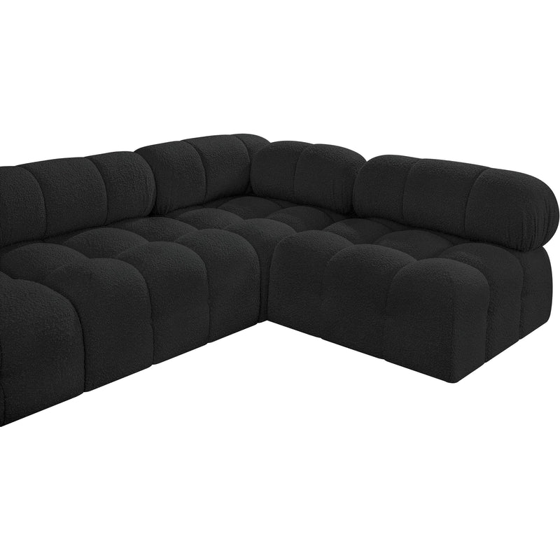 Meridian Ames Black Boucle Fabric Modular Sectional IMAGE 11