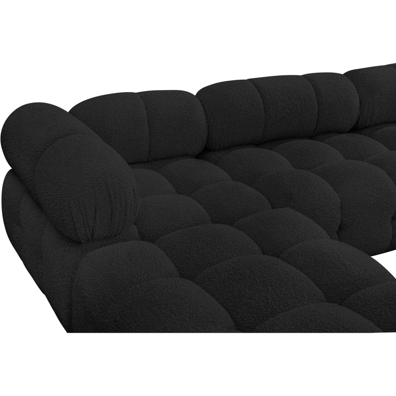 Meridian Ames Black Boucle Fabric Modular Sectional IMAGE 12