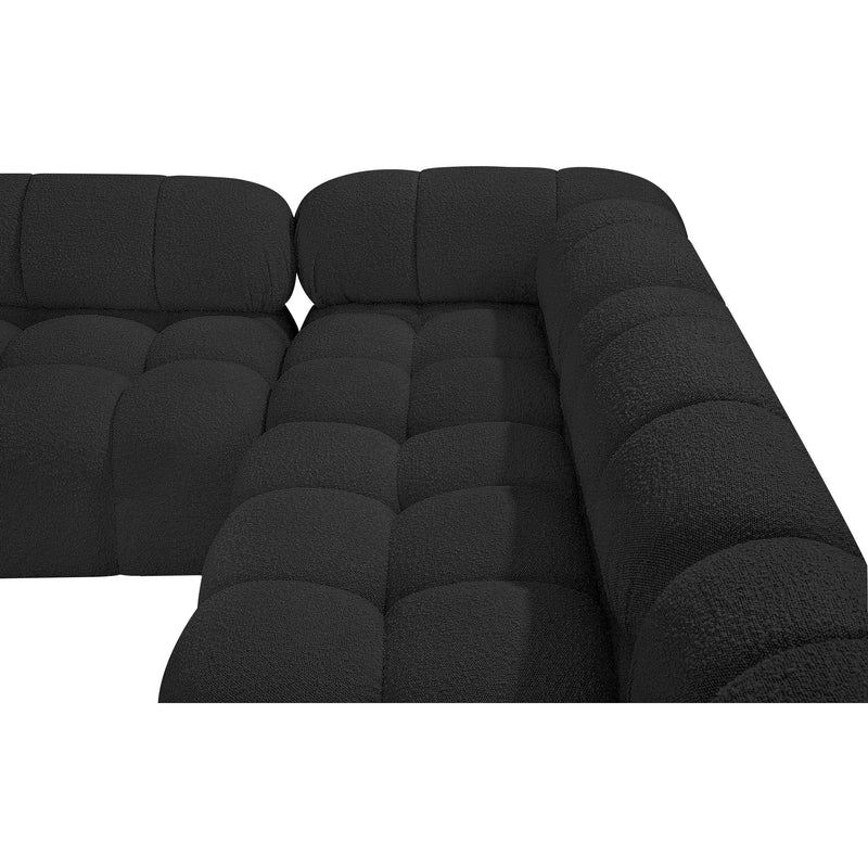 Meridian Ames Black Boucle Fabric Modular Sectional IMAGE 14