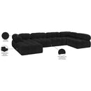 Meridian Ames Black Boucle Fabric Modular Sectional IMAGE 17