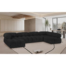Meridian Ames Black Boucle Fabric Modular Sectional IMAGE 2