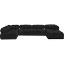 Meridian Ames Black Boucle Fabric Modular Sectional IMAGE 4