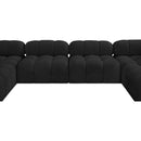 Meridian Ames Black Boucle Fabric Modular Sectional IMAGE 9