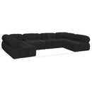 Meridian Ames Black Boucle Fabric Modular Sectional IMAGE 12