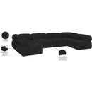Meridian Ames Black Boucle Fabric Modular Sectional IMAGE 13
