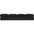 Meridian Ames Black Boucle Fabric Modular Sectional IMAGE 3