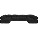 Meridian Ames Black Boucle Fabric Modular Sectional IMAGE 4