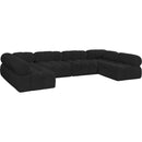 Meridian Ames Black Boucle Fabric Modular Sectional IMAGE 6