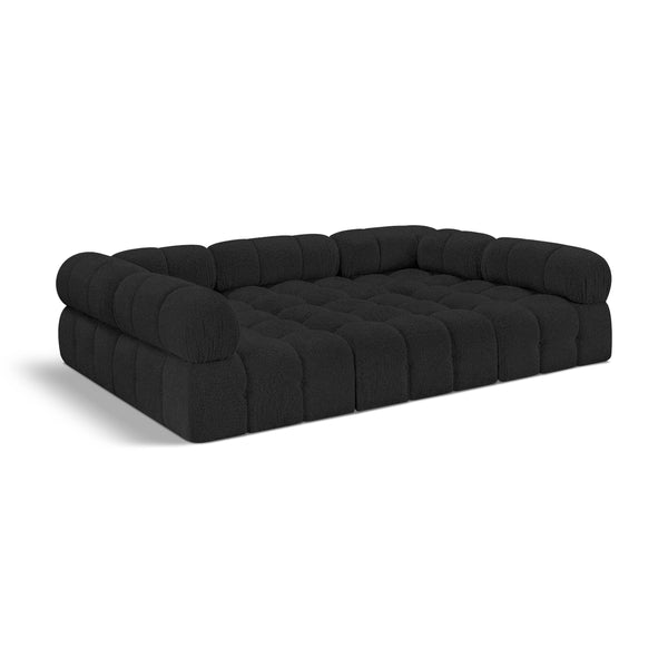 Meridian Ames Black Boucle Fabric Modular Sectional IMAGE 1