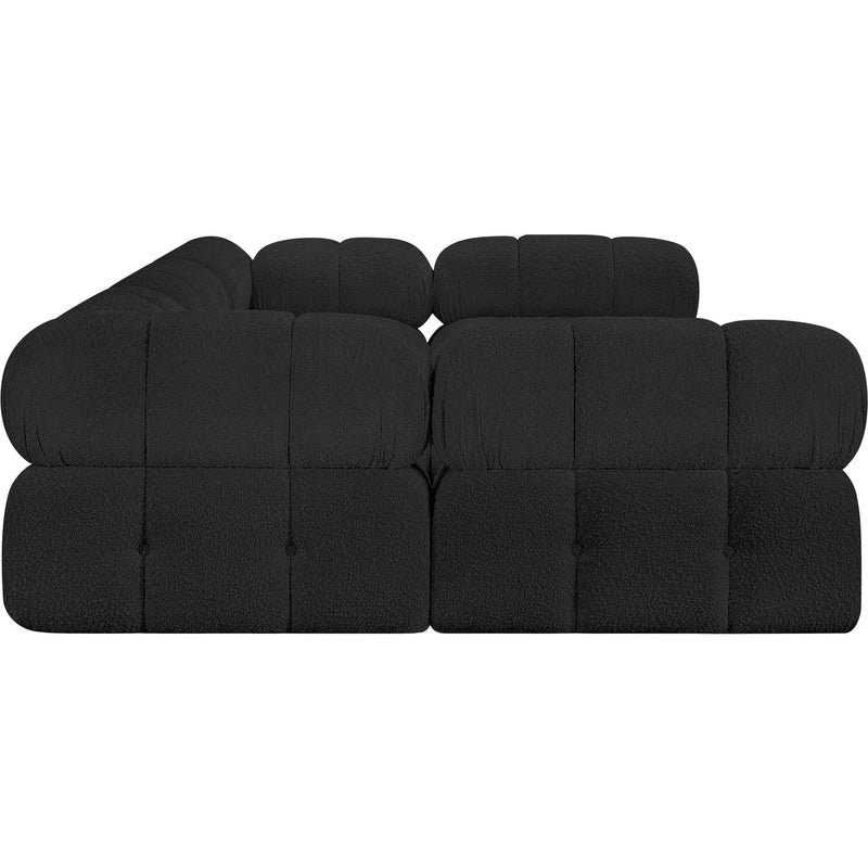 Meridian Ames Black Boucle Fabric Modular Sectional IMAGE 7