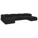 Meridian Ames Black Boucle Fabric Modular Sectional IMAGE 15