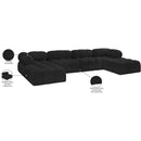 Meridian Ames Black Boucle Fabric Modular Sectional IMAGE 16