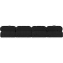 Meridian Ames Black Boucle Fabric Modular Sectional IMAGE 3
