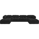 Meridian Ames Black Boucle Fabric Modular Sectional IMAGE 4