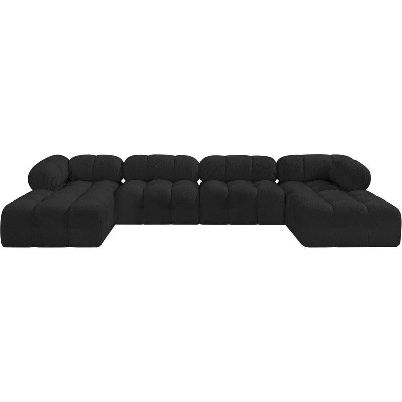 Meridian Ames Black Boucle Fabric Modular Sectional IMAGE 4