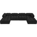 Meridian Ames Black Boucle Fabric Modular Sectional IMAGE 5