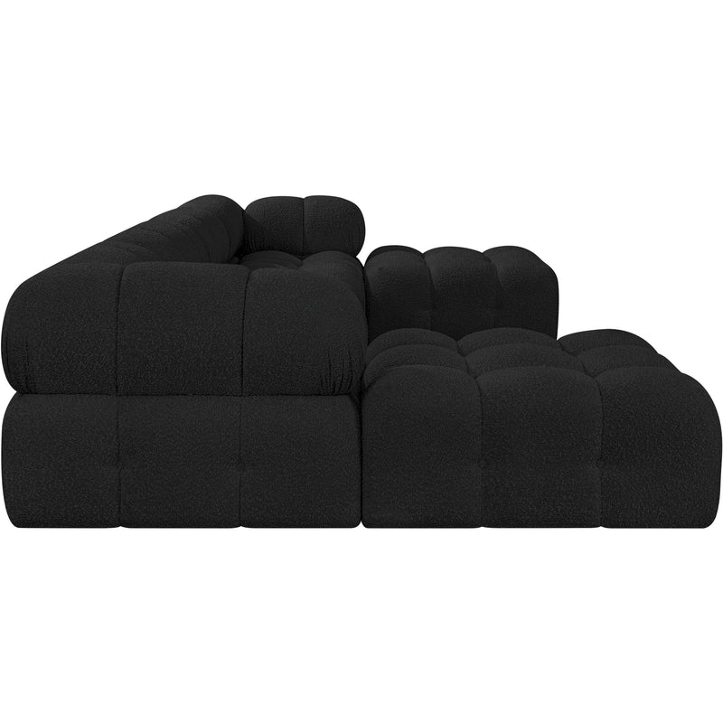 Meridian Ames Black Boucle Fabric Modular Sectional IMAGE 7