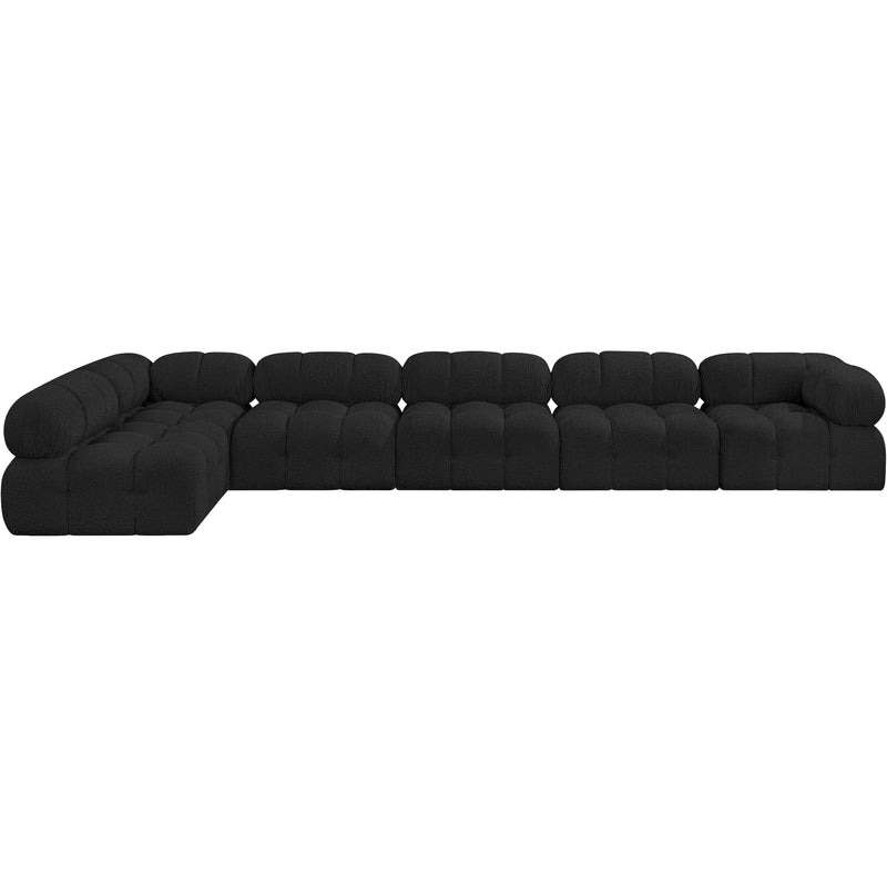 Meridian Ames Black Boucle Fabric Modular Sectional IMAGE 4