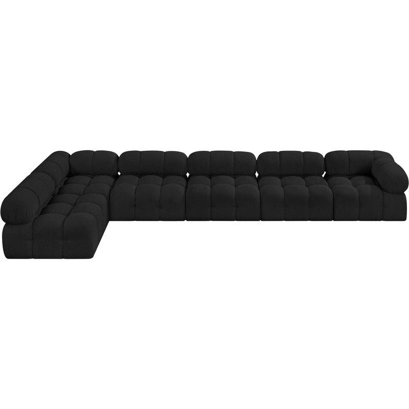 Meridian Ames Black Boucle Fabric Modular Sectional IMAGE 5