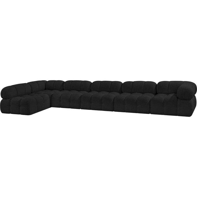 Meridian Ames Black Boucle Fabric Modular Sectional IMAGE 6