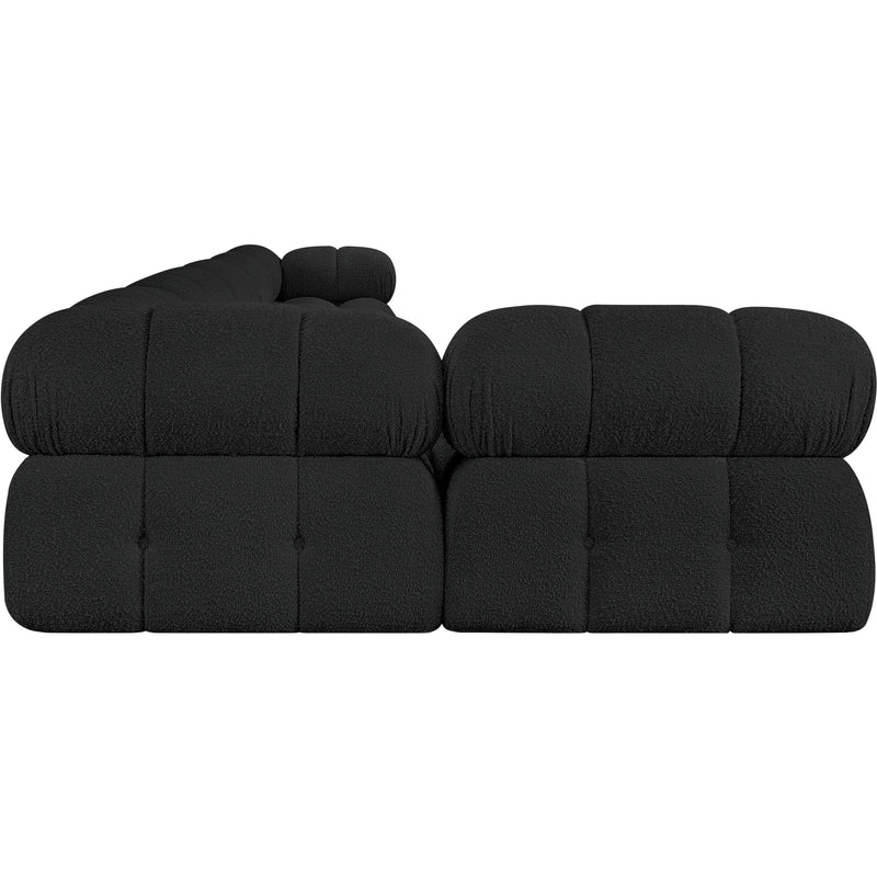 Meridian Ames Black Boucle Fabric Modular Sectional IMAGE 7