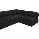 Meridian Ames Black Boucle Fabric Modular Sectional IMAGE 8