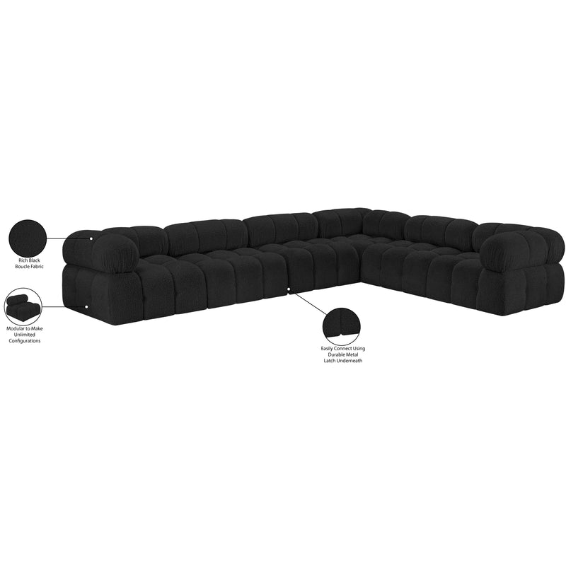 Meridian Ames Black Boucle Fabric Modular Sectional IMAGE 16