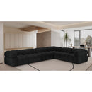 Meridian Ames Black Boucle Fabric Modular Sectional IMAGE 2