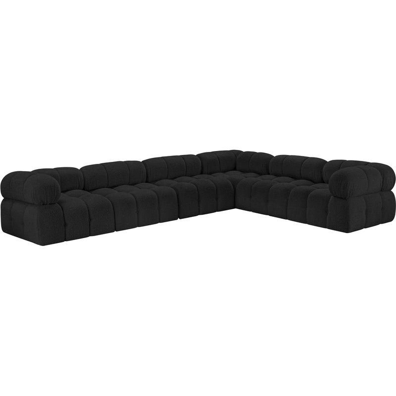 Meridian Ames Black Boucle Fabric Modular Sectional IMAGE 4