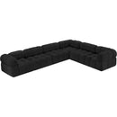 Meridian Ames Black Boucle Fabric Modular Sectional IMAGE 5