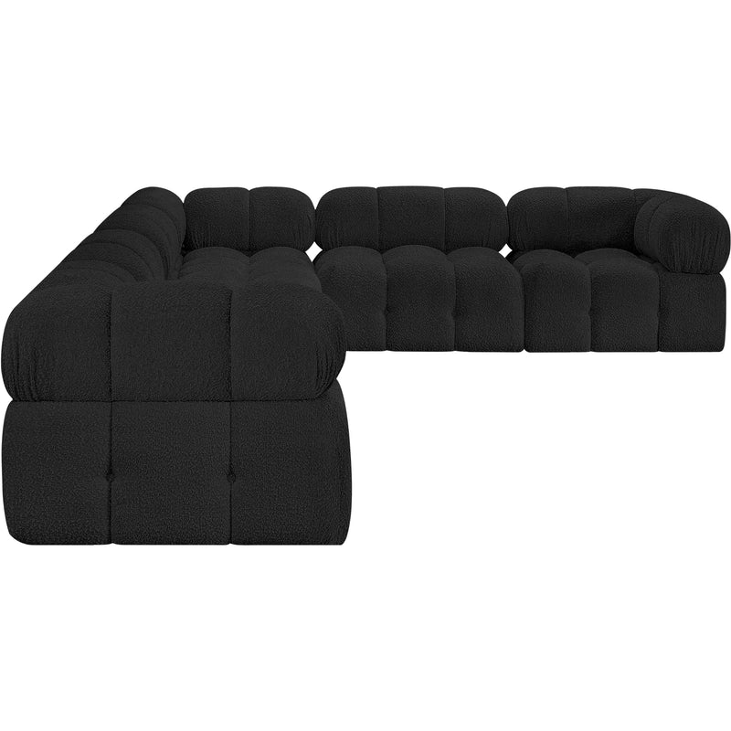 Meridian Ames Black Boucle Fabric Modular Sectional IMAGE 7