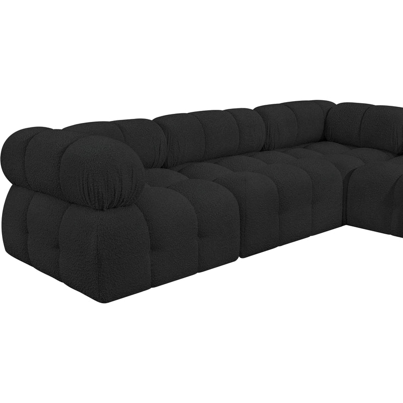 Meridian Ames Black Boucle Fabric Modular Sectional IMAGE 11