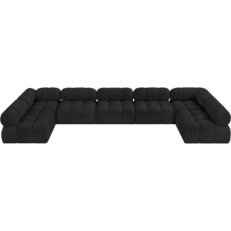 Meridian Ames Black Boucle Fabric Modular Sectional IMAGE 5