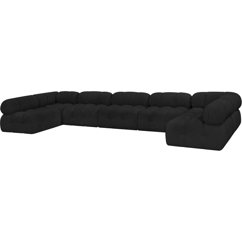 Meridian Ames Black Boucle Fabric Modular Sectional IMAGE 6