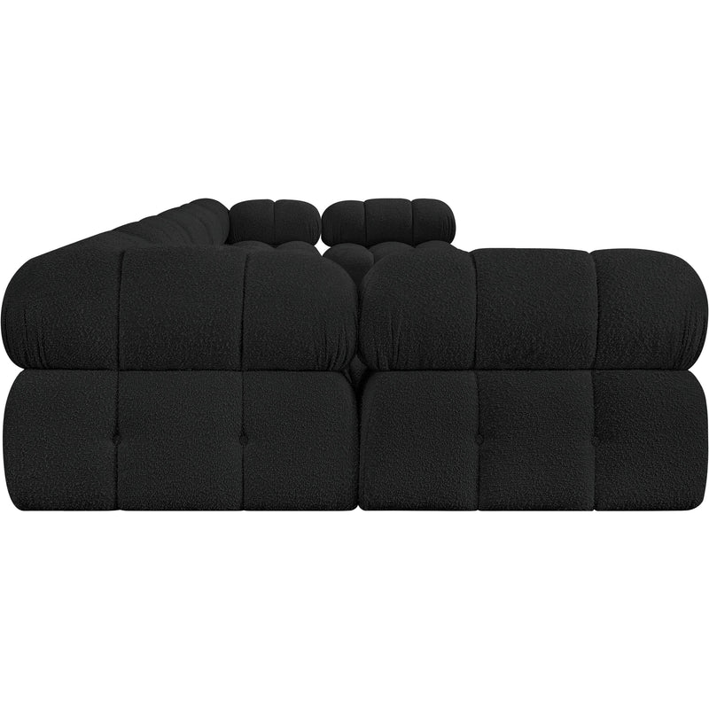Meridian Ames Black Boucle Fabric Modular Sectional IMAGE 7