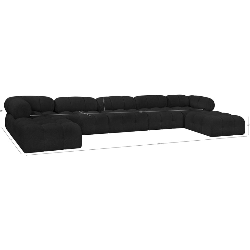 Meridian Ames Black Boucle Fabric Modular Sectional IMAGE 12